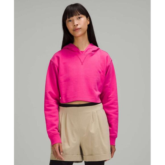 Lululemon All Yours Cropped Terry Hoodie Sonic Pink Plus Size 18 NWT - Picture 3 of 15
